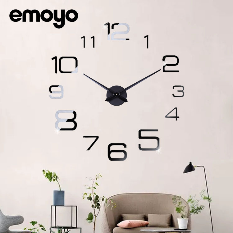 Manufacturers supply new acrylic diy wall clock large size simple clock 3D wall sticker mirror wall clock