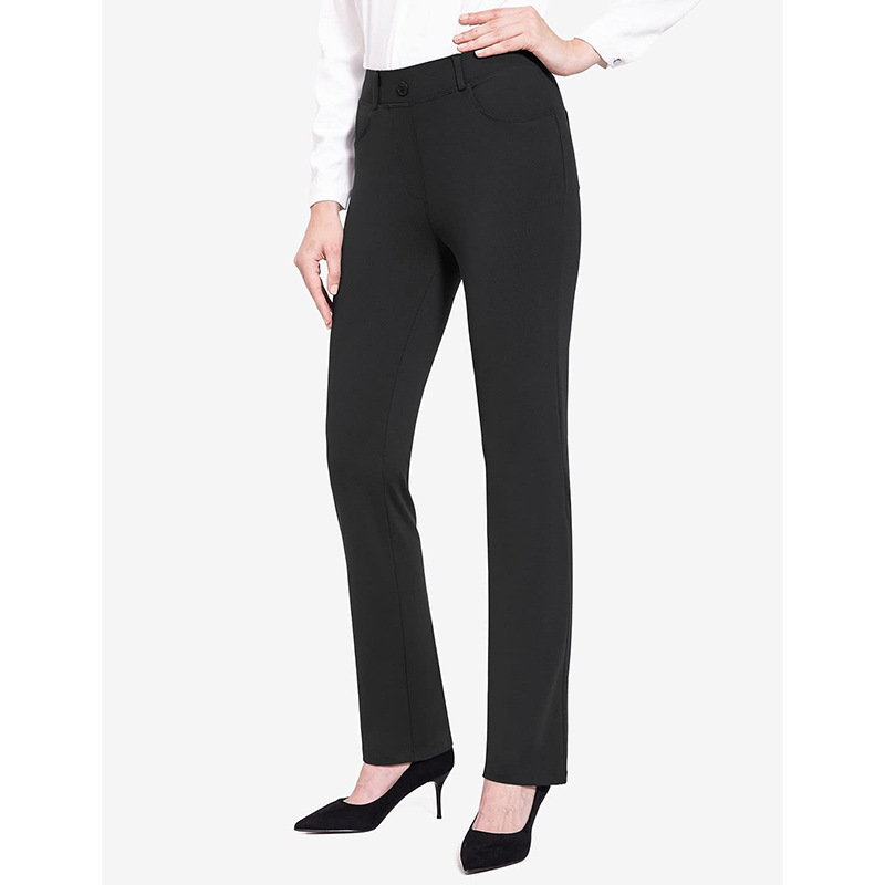 Europe and the United States cross-border new solid color stretch high waist slim yoga trousers business casual micro flared pants women