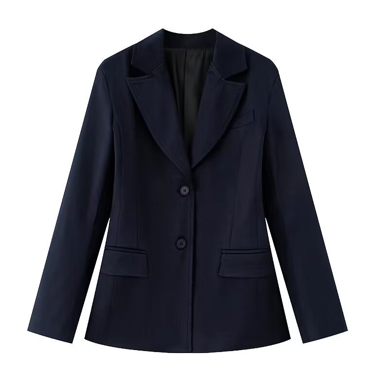 Picture of Zr Cross-Border 2025 Spring New Amazon European and American Fashion Casual Pure Color Single-Breasted Waist Suit Jacket