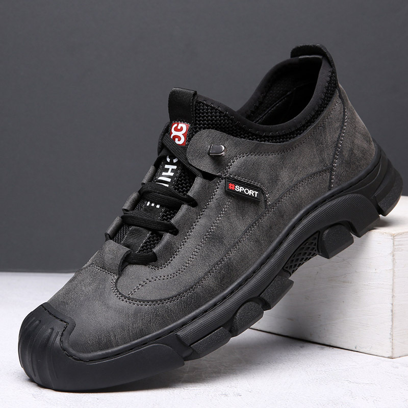 2025 New Spring Men's Shoes Genuine Leather Versatile Non-Slip Outdoor Sports Casual Leather Shoes Men's Hiking Shoes Comfortable