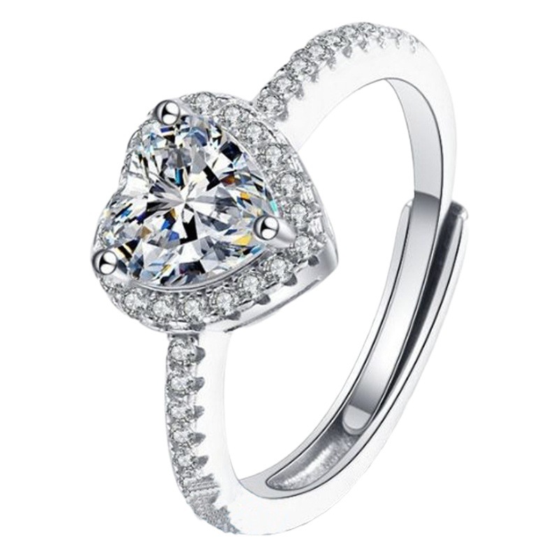 SOURCE cross-border 925 sterling silver lovely diamond ring wholesale women's all-match simple light luxury Tongling diamond ring