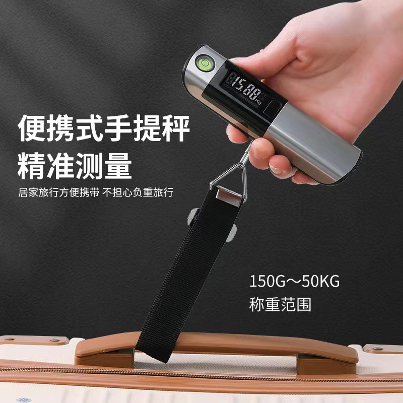 Picture of Portable Digital Lcd Luggage Scale 50kg with Horizontal Bubble Tape Measure Multi-Purpose Digital Satchel Scale