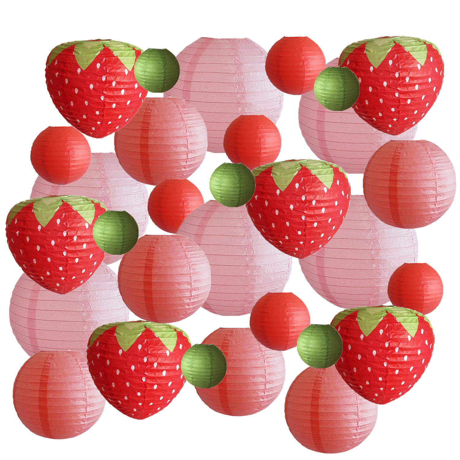 Picture of Spring, Summer, Autumn and Winter Colorfulful Paper Lanterns Round Foldableable Paper Art Combination Set Hanging Lanterns