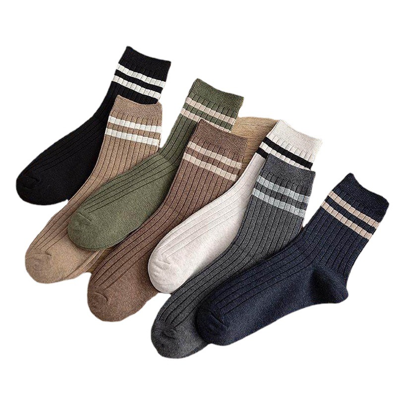 Socks men's spring and summer mid-calf length socks breathable sweat-absorbent trendy all-match men's socks factory wholesale Zhuji