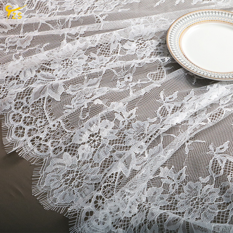 Picture of White soft lace eyelashes full pair of lace fabric wedding dress clothing accessories embroidery decorative tablecloth wholesale