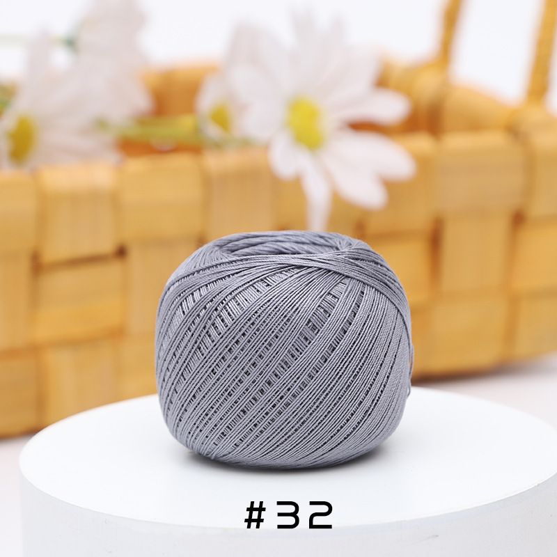 Picture of Warm Color No.10 Lace Strongly Twisted Mercerized Pearl Egyptian Long-staple Cotton Handmade Micro-hook Hand-bow Ball 20g Wool Ball