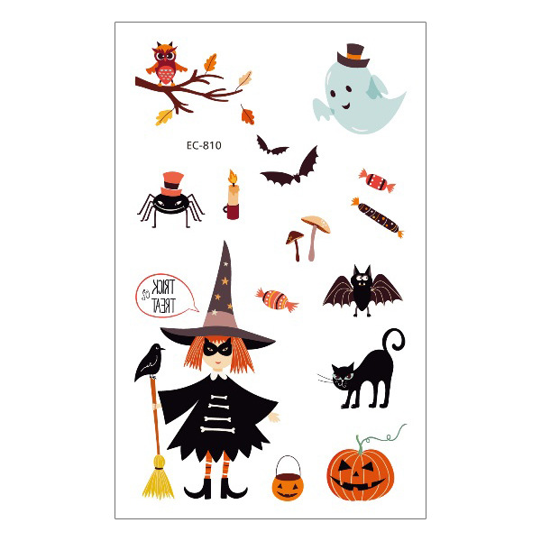 Picture of New Halloween Tattoo Sticker Funny Cartoon Fun Children Tattoo Sticker Disposable Tattoo Sticker Disposable