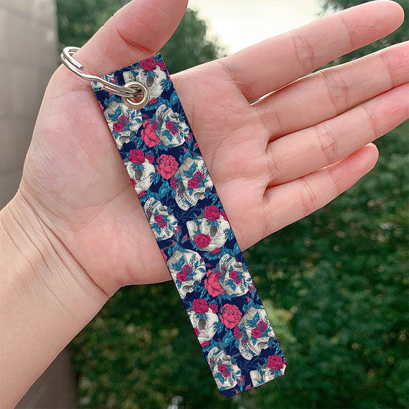 Picture of Amazon AliExpress European and American popular skull skull pu leather keychain wholesale in stock bag pendant