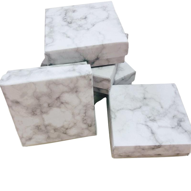 Marble grain jewelry box simple ins style fashion gift gift earrings necklace packaging gift box
