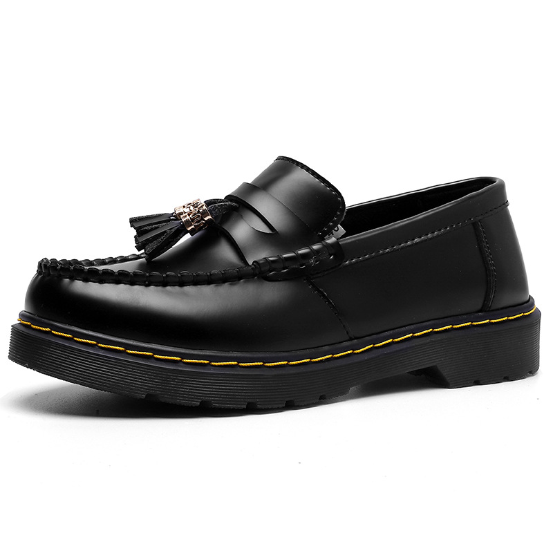 Adrian Tassel Loafers Women Genuine Leather Low Top Shoes Rubbed Red British Style Fashion Student Round Toe Casual Men Shoes