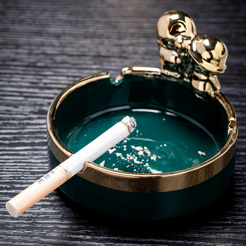 Picture of Ceramic Ashtray for Home Use, Cute, High-End, Light Luxury, Simple, Hotel Business Style, Simple Ashtray, Creative Ashtray