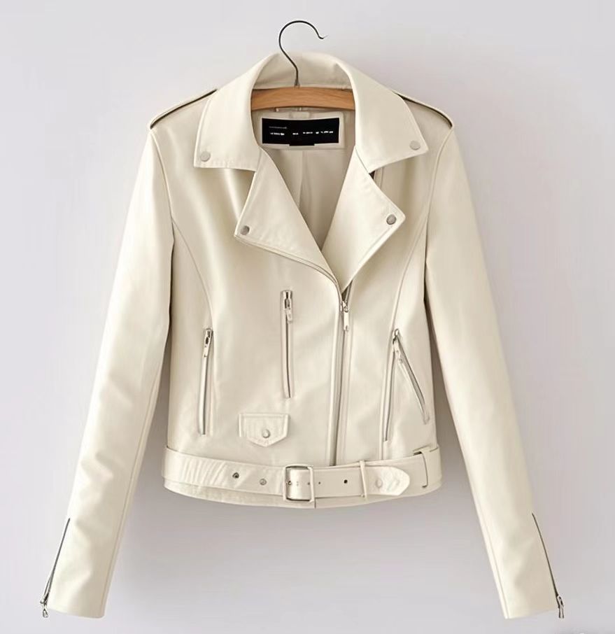 Picture of Manufacturer's New Spring & Fall Clothing Motorcycle Korean Style Pu Leather Jacket Women's Jacket Short Slim Fit Small Suit Women's Jacket Wholesale