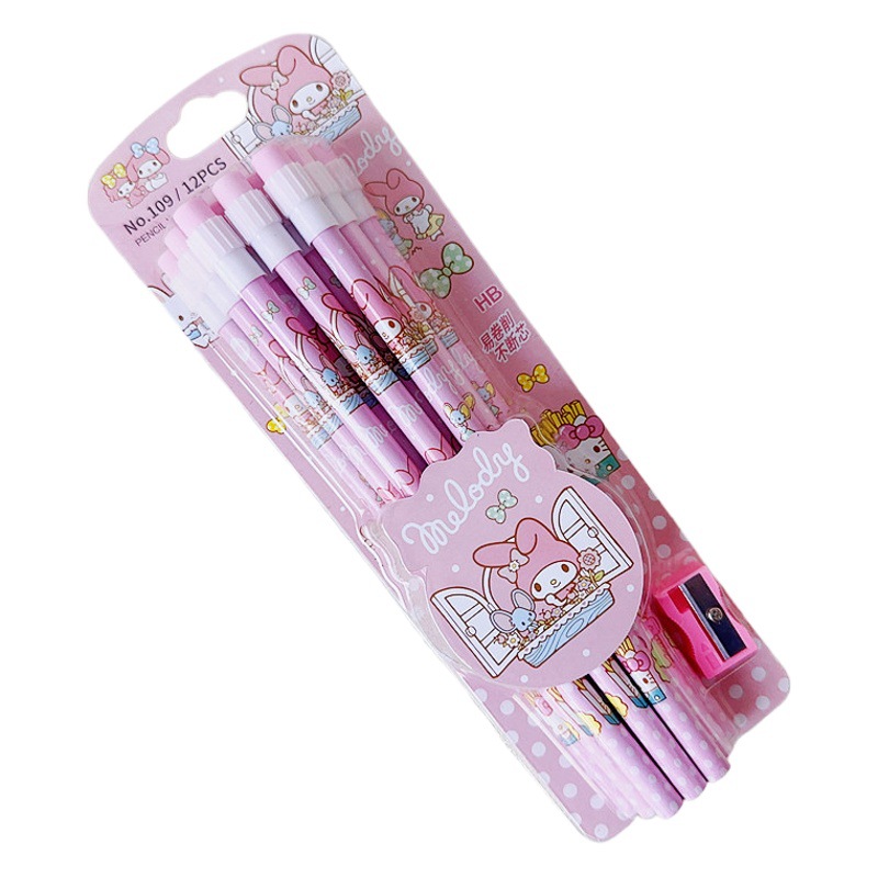 Students use HB writing pen with big head eraser kindergarten beginner 12 PCs cartoon Yugui dog pencil stationery