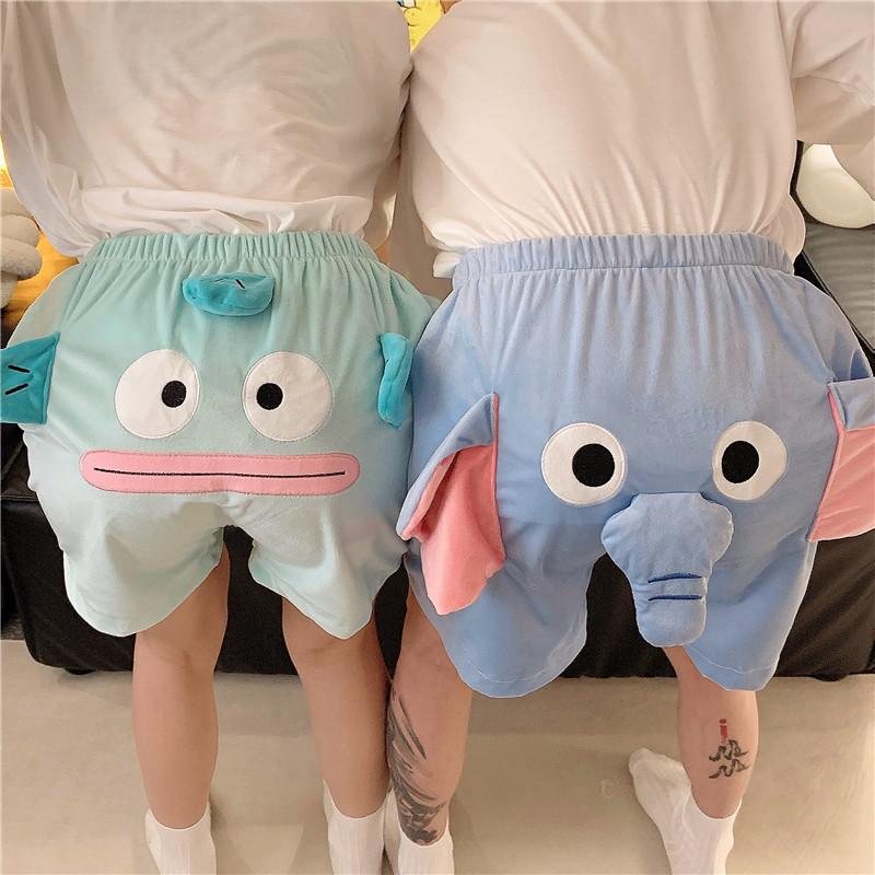 Picture of Three-Dimensional Cute Funny Elephant Shorts Summer Pants for Men and Women Loose Ugly Little Flying Elephant Couple Student Pajamas Pants