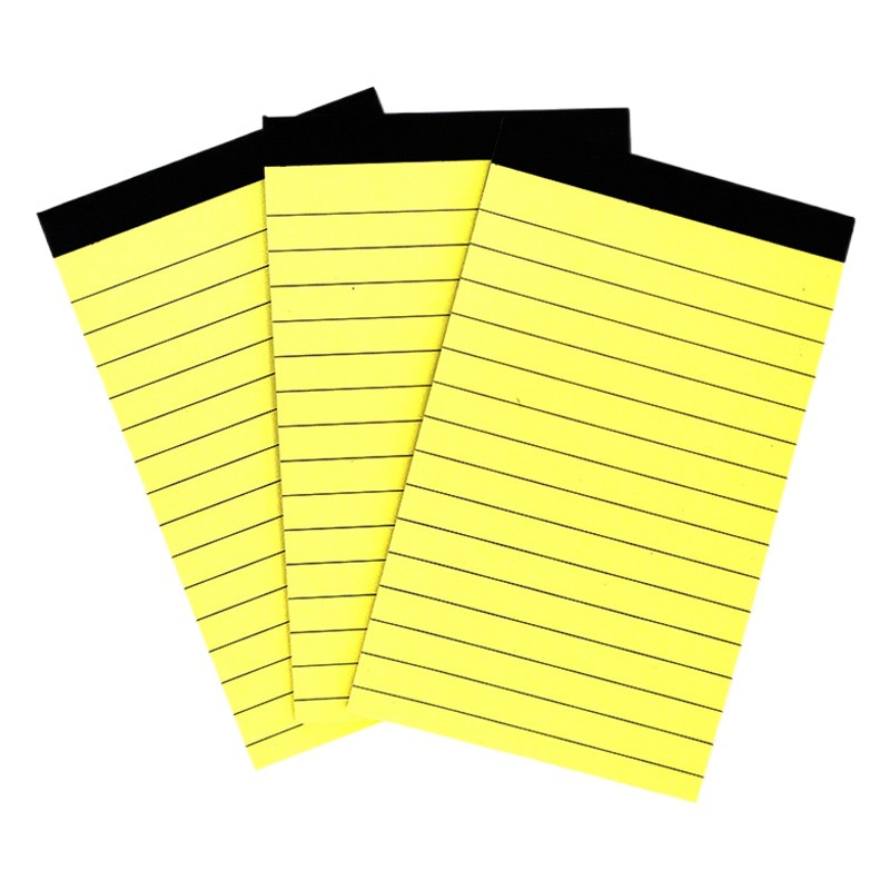 Cross-Border Hot Selling 3X5 Inch Blank Note Pad Tearable Paper A7 Small Notepad Yellow Horizontal Lines 30 Sheets