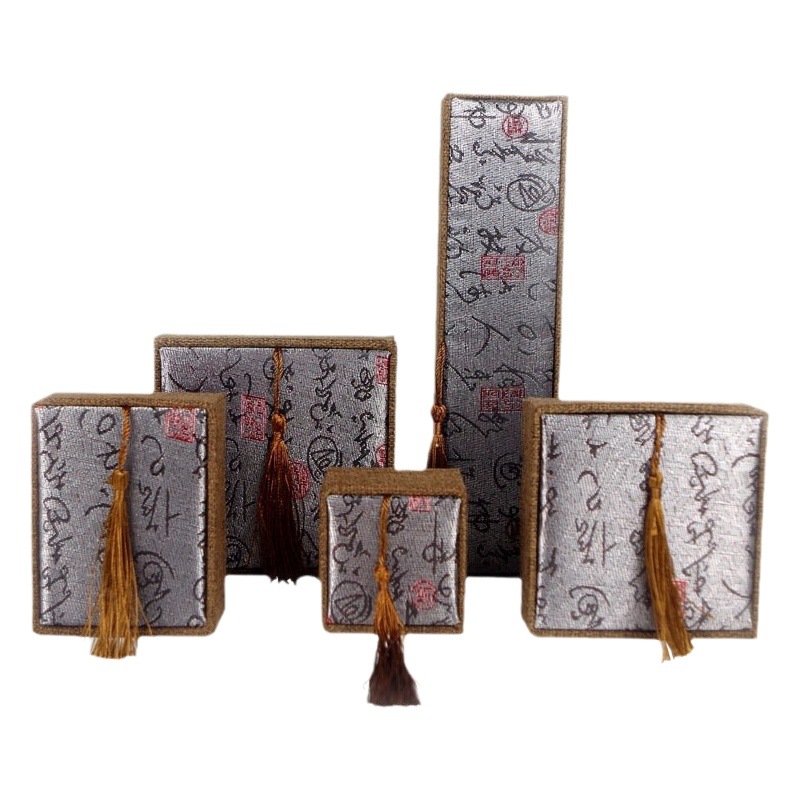 Picture of Tassel Brocade Jewelry Box Chinese Style Jewelry Literary Play Jewelry Box Jade Bracelet Box Buddha Beads Literary Play Jade Box