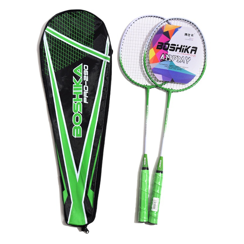 Factory direct supply Bushi card alloy integrated badminton racket parent-child suit with ball beginner training wholesale generation