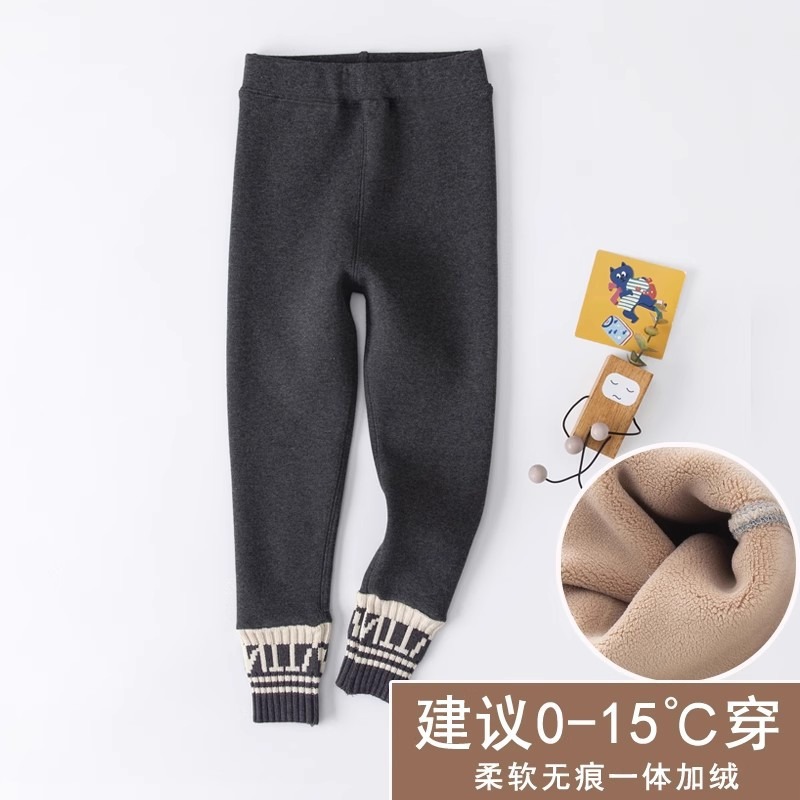Picture of Girls' fleece-lined Leggings Children's Thickened Autumn and Winter Outfit 2024 Western Style Baby Girls' One-piece Velvet Pants for Girls
