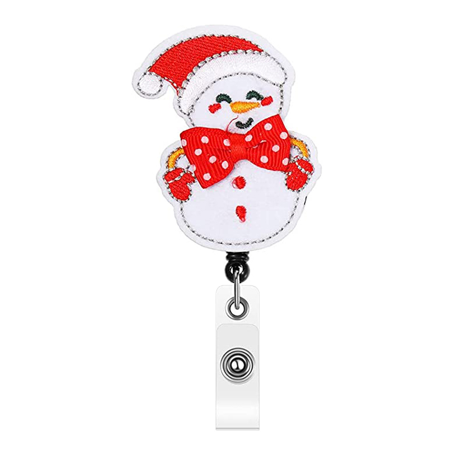 Picture of Handmade embroidery Christmas felt easy pull buckle easy pull snowflake snowman elk retractable rotating easy pull gift