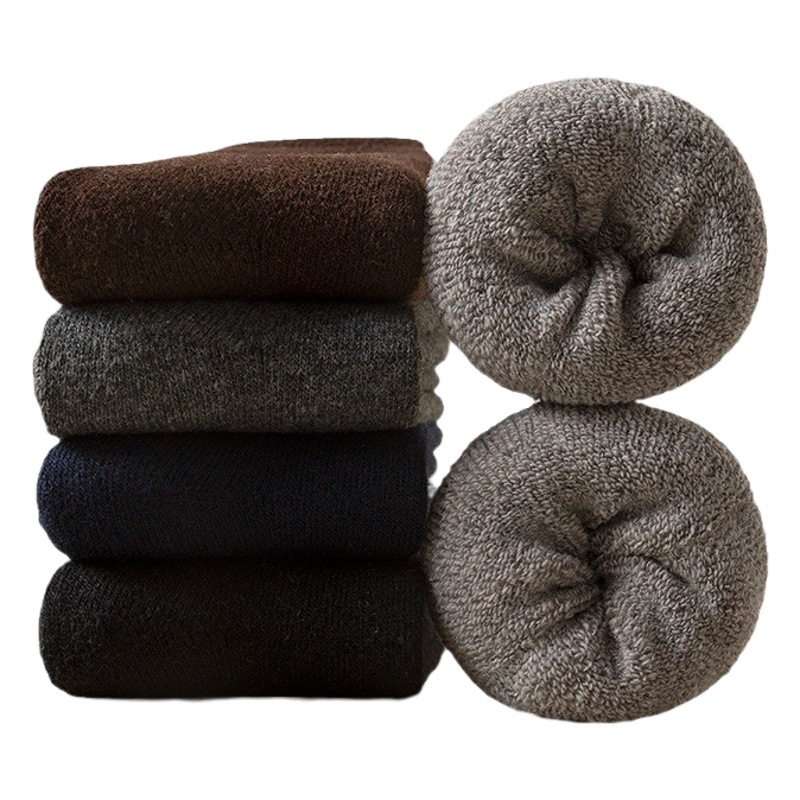 Cold-resistant wool socks men and women thickened socks winter fleece-lined super thick warm socks northeast winter cashmere socks