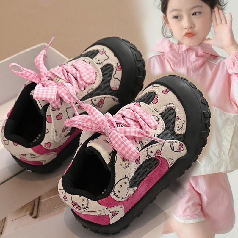 Girls' sneakers, cute cartoon casual shoes, 2025 spring and autumn, new children's soft-soled non-slip little girl baby shoes