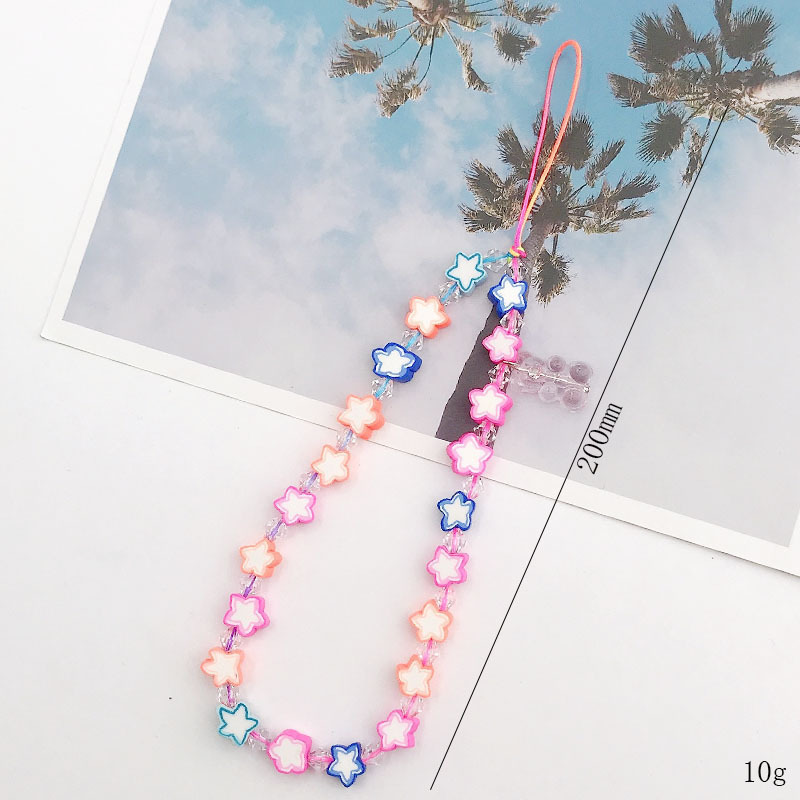 Picture of New soft pottery fruit series mobile phone chain diy mobile phone case acrylic five-pointed star mobile phone chain collection trend