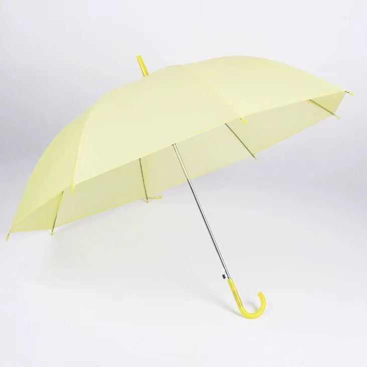 Picture of Transparent Umbrella Men and Women Internet Celebrity ins Cute Semi-automatic Straight Handle Photography Small Fresh Sunshade Sunny Umbrella Frosted Umbrella