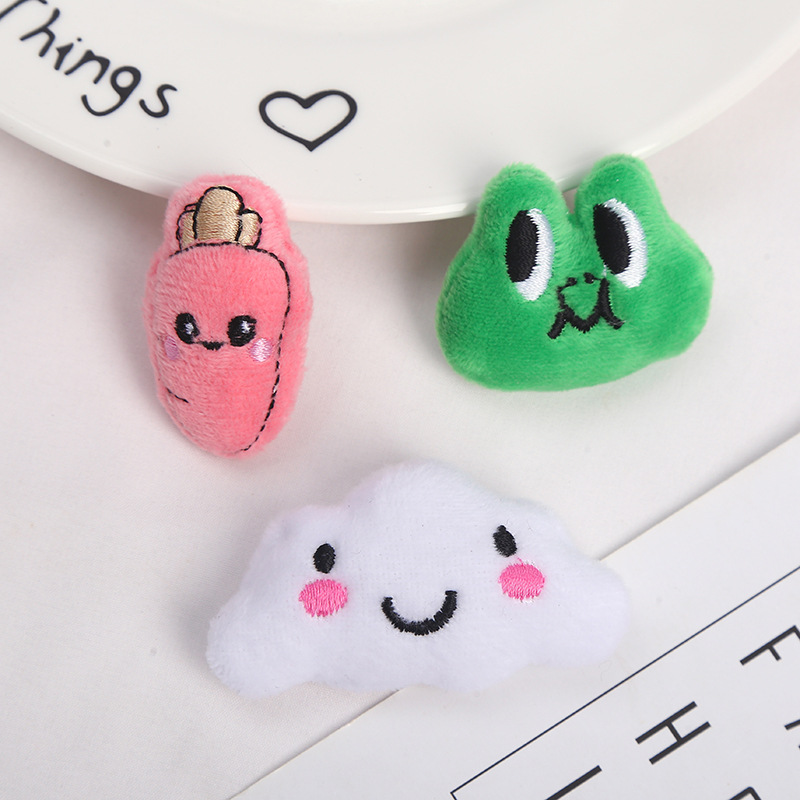 Japanese-Style Frog Radish Cloud Brooch Badge Three-Dimensional Plush Pin Clothing Bag Accessory Cartoon Frog Brooch