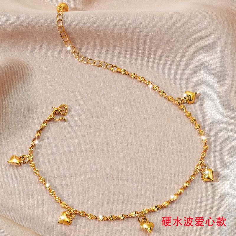 Picture of No fading foreign trade fashion simple tremolo with 24k plated gold anklet Vietnam gold love Bell anklet women