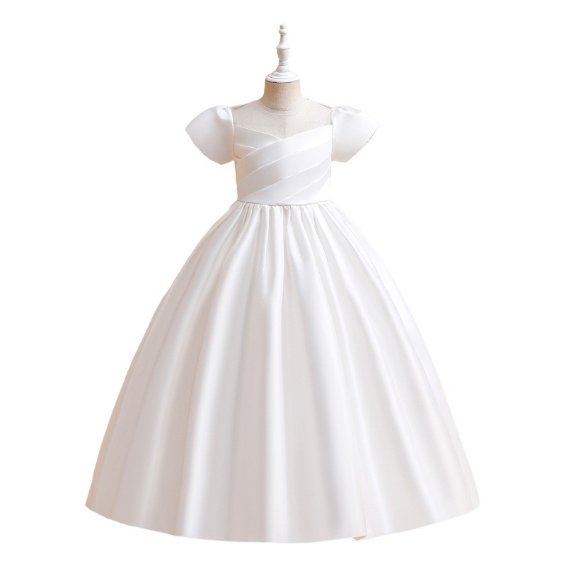 Picture of 2025 New Children's Dress Skirt Children's Satin Princess Skirt Middle and Large Children's Birthday Party Catwalk Piano Performance Costume