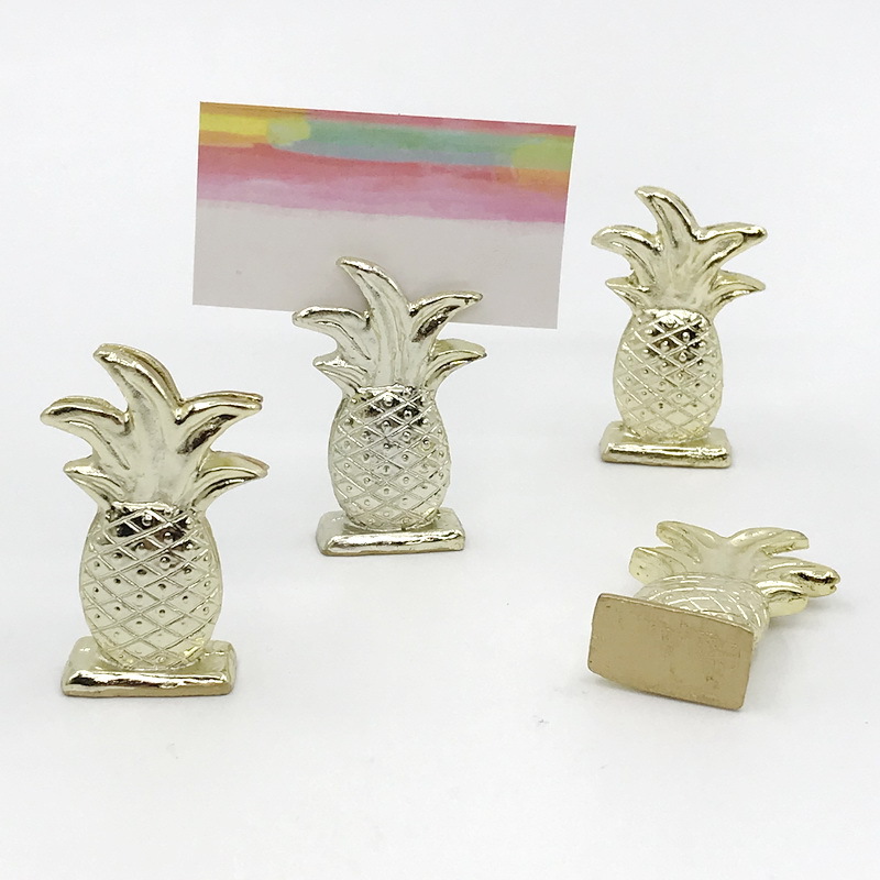 Picture of One-piece delivery golden pineapple seat clip European wedding decorations table holder golden pineapple card holder