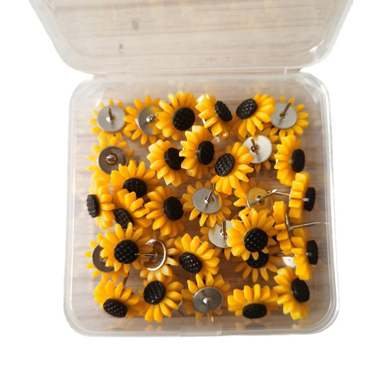 Picture of Cross-Border Manufacturer New Creative Thumbtacks Sunflower Sunflower Shape Thumbtacks Flower I-Shaped Nails Decorative Office Binding