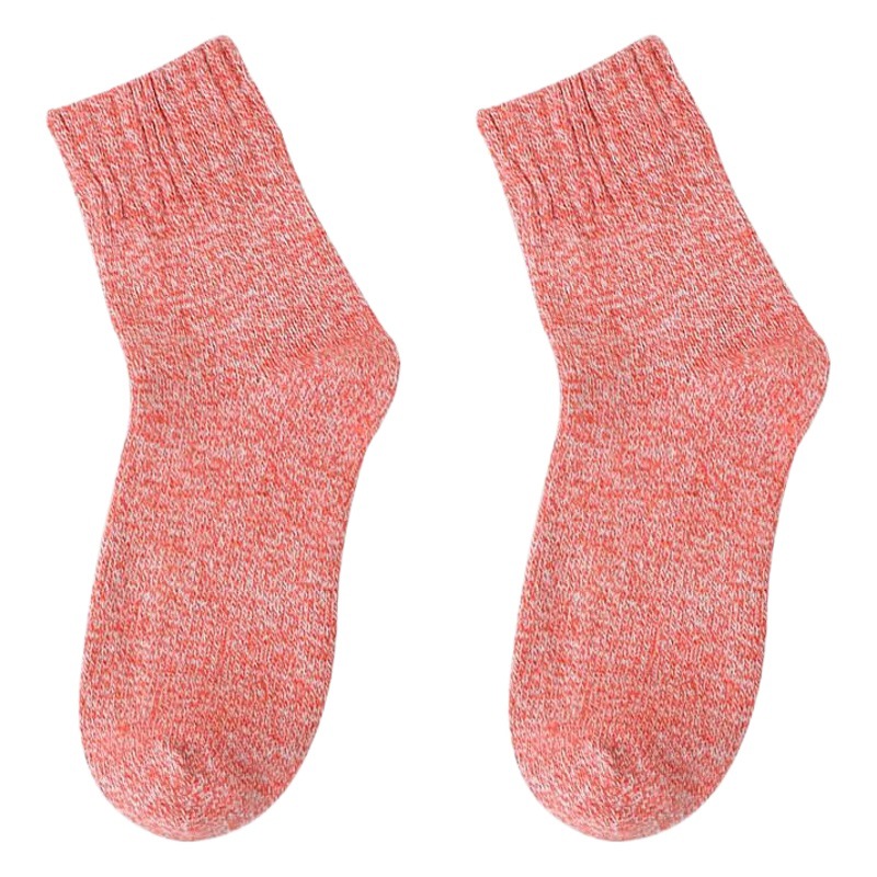Autumn and Winter New Thickened Women's Socks Retro Ethnic Style Mid-length Socks Thick Line Women's Solid Color Socks Warm Stall Socks