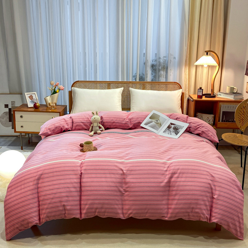 Picture of Cotton brushed duvet cover single piece modern simple single double dormitory thickened quilt cover pure cotton duvet cover single piece
