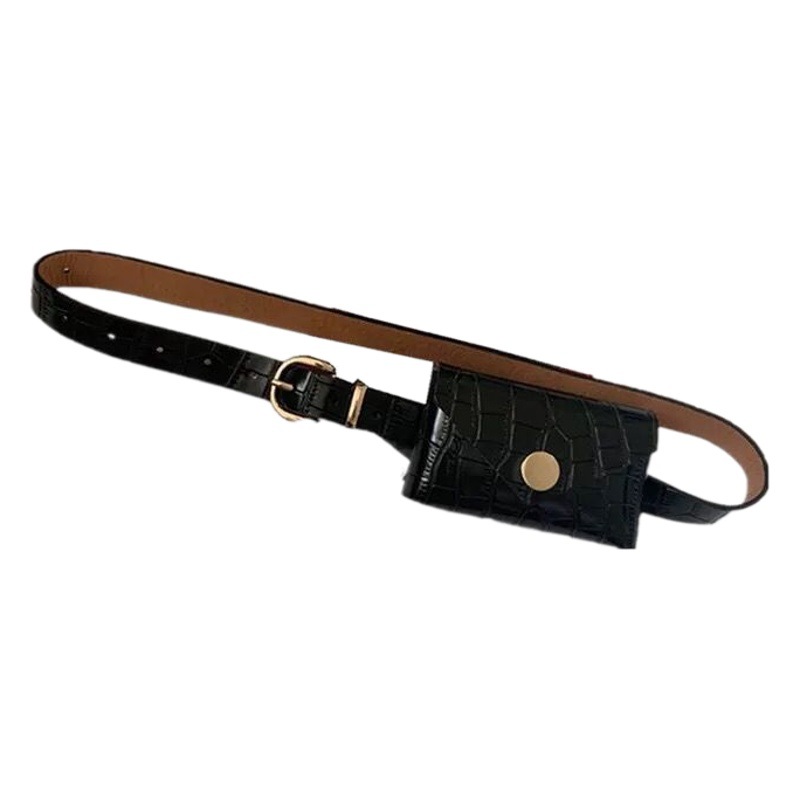Belt small waist bag female punk jk accessories all-match stone pattern chain belt fashionable mini bag fashionable ins decoration