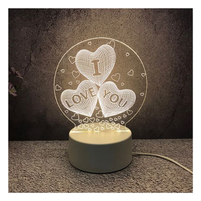 Wholesale 3D Night Light Unicorn Gift Table Lamp Care Bear Birthday Gift USB Dormitory Atmosphere Bedside Lamp