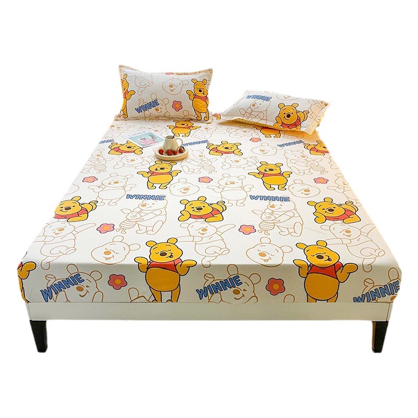 Disney's new skin-friendly sanding printed bed hat mattress protector non-slip bedspread fixed single and double bed hat