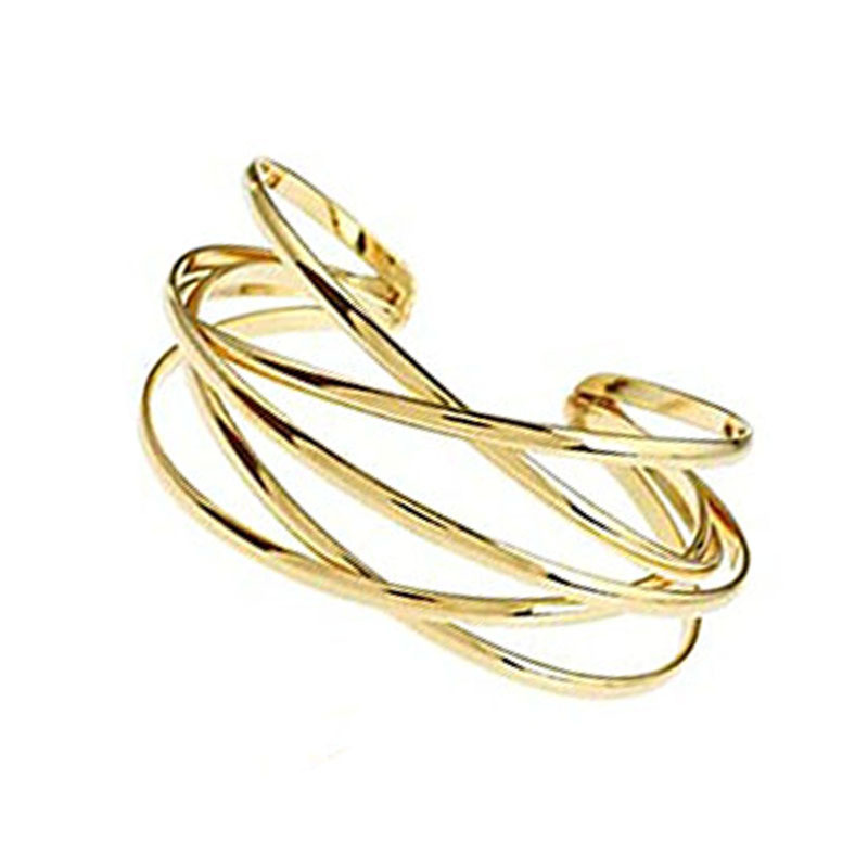 Picture of Cross-border Hot Selling European and American Kwa Hollow Metal Pattern Iron Open Bracelet Personalized Wire Punk Bracelet Set