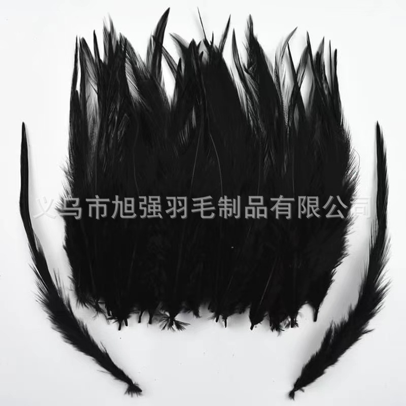 Picture of Feather wholesale sharp feather color chicken feather big white tip diy dream catcher handmade crafts earrings clothing accessories