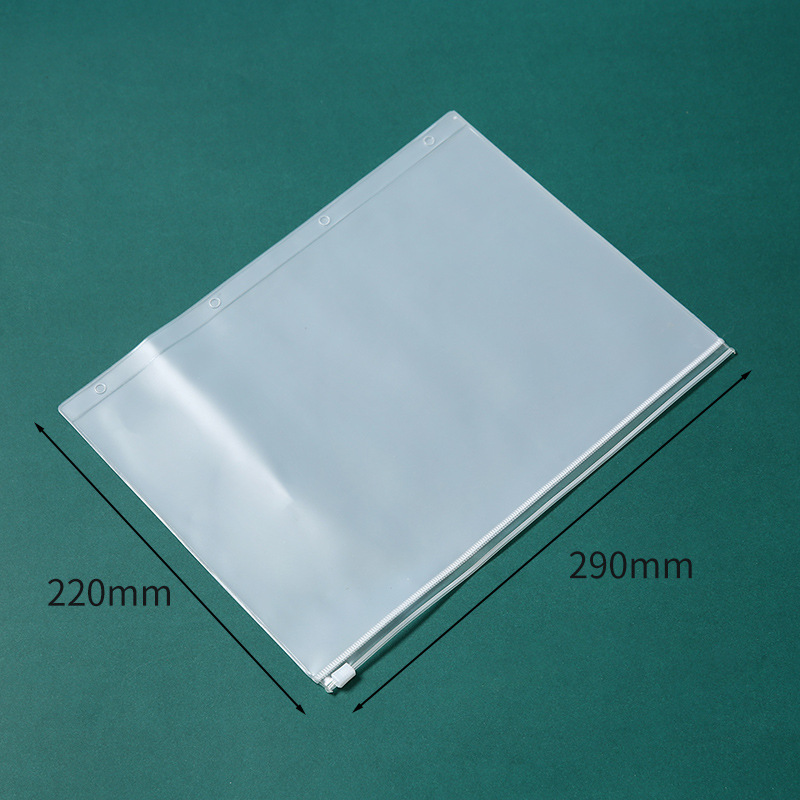 Picture of A5A6A7B5A4 book 6-hole loose-leaf notebook zipper bag bill Hand Book PVC storage bag clip chain pencil case