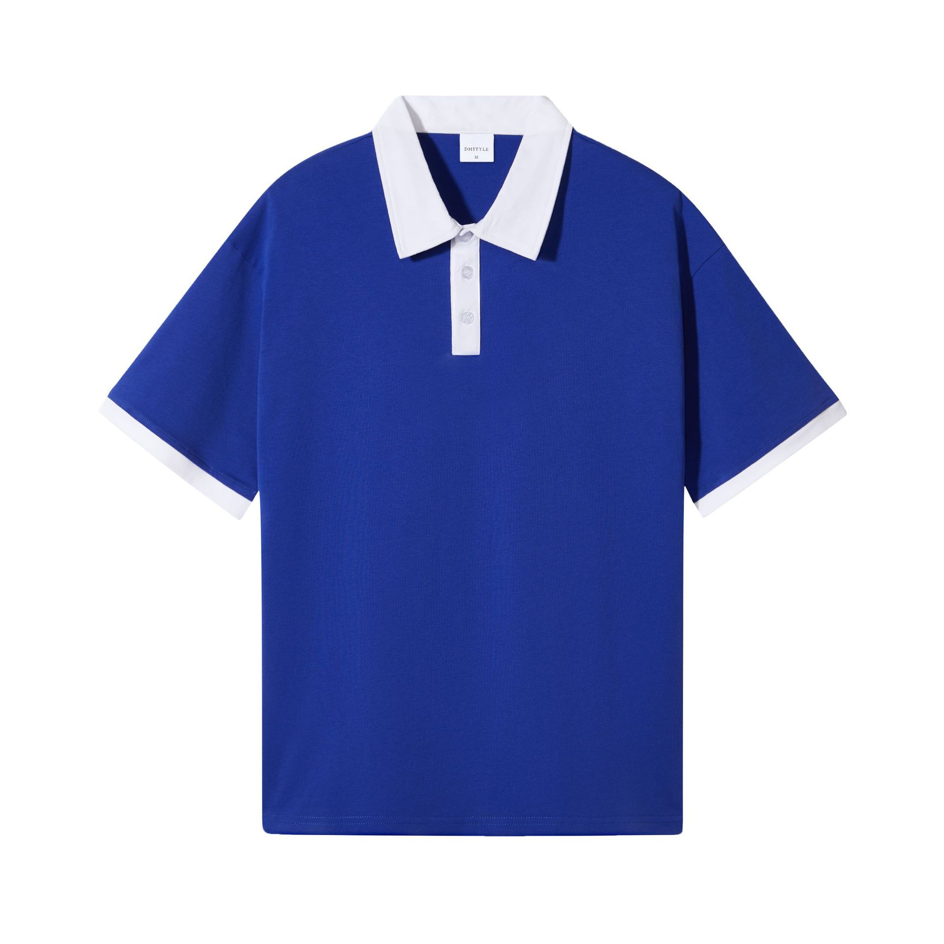 Picture of Summer new contrast Hong Kong style men's polo shirt short sleeve 230g heavy cotton commuter Joker lapel T-shirt Women