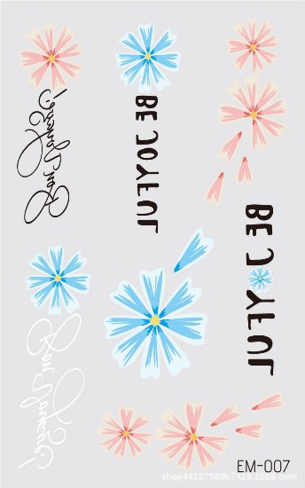 Picture of New Waterproof Sweat-proof Flower Tattoo Sticker Small Fresh Daisy Women's Face Arm Temporary Tattoo Sticker