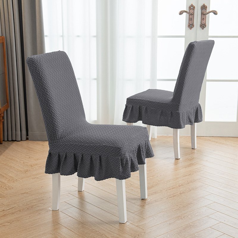 Picture of Cross-border jacquard fleece thickened conjoined elastic hotel restaurant chair cover anti-fouling stool cover chair cover