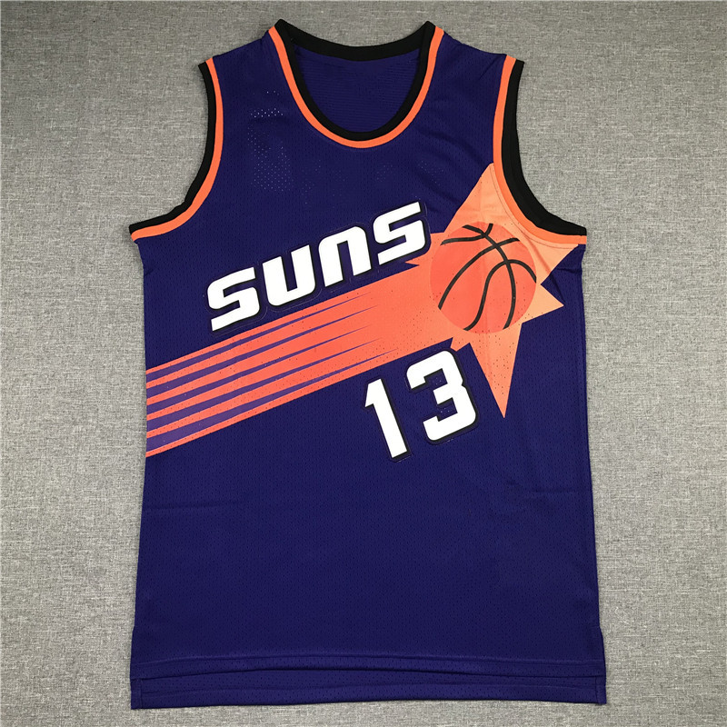 AMERICAN EMBROIDERED BASKETBALL SUN 13 PURPLE KIND NASH SUNS BASKETBALL JERSEY