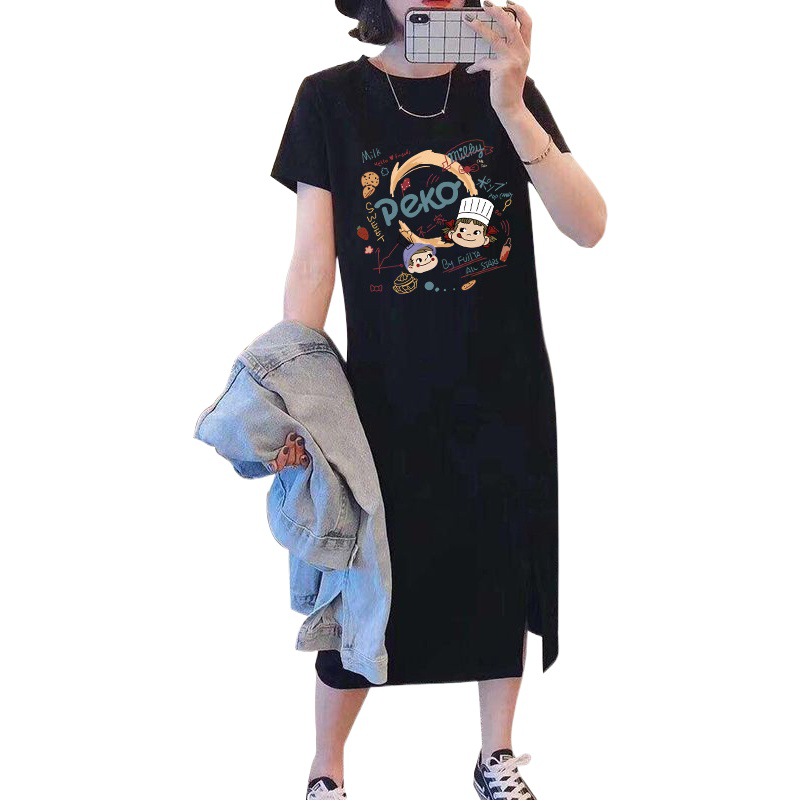 Breastfeeding Dress for Hot Moms When Going Out in Summer, Fashionable Cartoon T-Shirt Skirt, Breastfeeding Clothes, Maternity Clothes, Summer Clothes