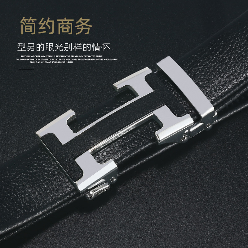 Internet Celebrity New Youth Business Automatic Buckle Men's Belt I-Buckle Trendy Casual Pants Belt Manufacturer Spot Wholesale