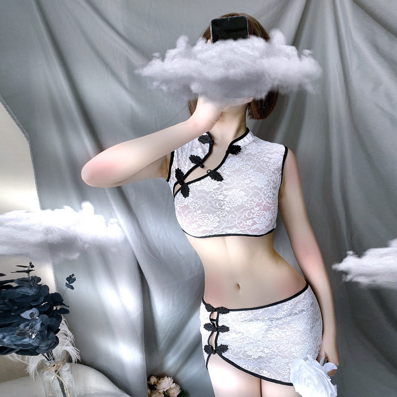 Picture of Night Funny Sexy Underwear Sexy Split Classical Cheongsam Short Skirt Hip Sexy Underwear Perspective suit Extreme Temptation