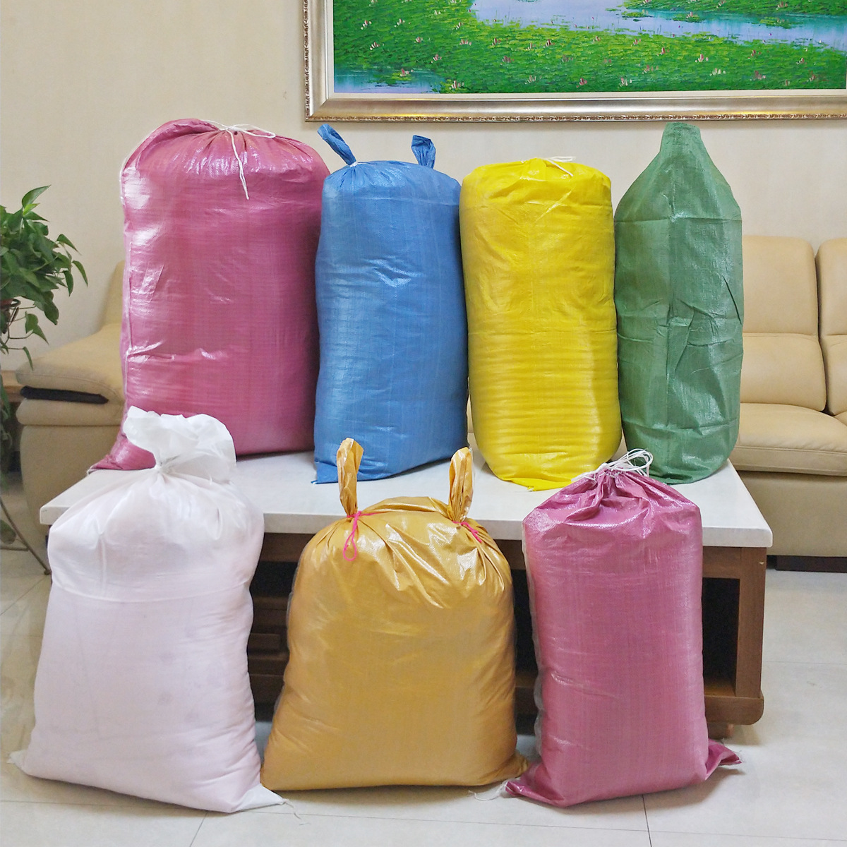 Rope-covered waterproof woven bag snakeskin bag moving bag moisture-proof bag luggage logistics packing bag double-layer thickened