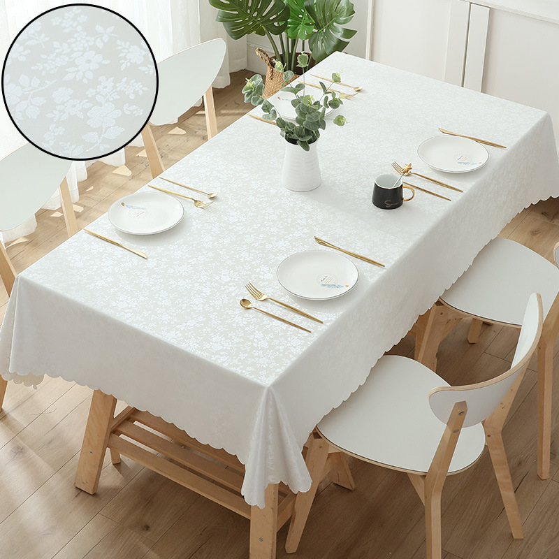 Picture of European-style Waterproof Tablecloth Table and Chair Oil-proof Hotel Restaurant Household Rectangular Jacquard PU Anti-scald Wash-free