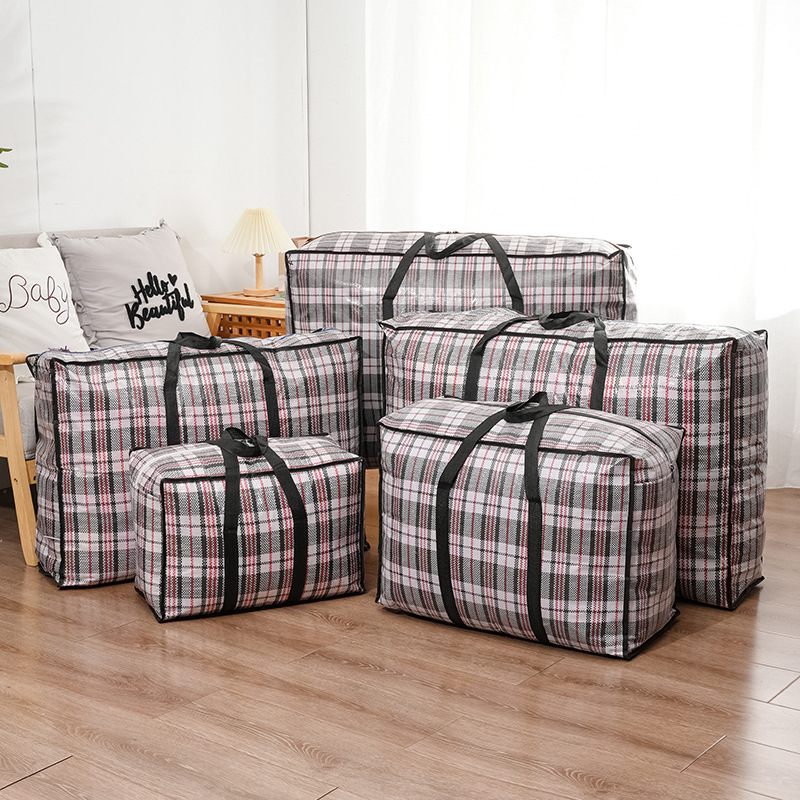 Extra Large Woven Bag Moving Bag Storage Moisture-proof Portable Snakeskin Bag Robust Duffel Bag Sack Clothes